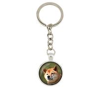 Art-Dog Schlüsselanhänger mit Hundefoto in eleganten Geschenkschachtel | Handgefertigter Schlüsselanhänger | Fotodurchmesser 25mm | Farbe Silber | Geschenkidee | Shiba Inu