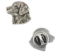 Art-Dog Unikate Silber Hund Anstecknadel - Versilbert Handmade - Broschen Frauen - Lustige Pins - Silber Brosche Schmuck - Golden Retriever - 1,8x2x3cm