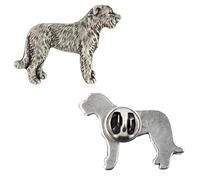 Art-Dog Unique Edition Silber Hund Anstecknadel mit Eleganten Schatulle - Versilbert Handmade - Broschen Frauen - Silber Brosche Schmuck - Irischer Wolfshund - 2,3x3,2x4,5cm