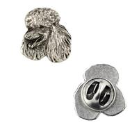 Art-Dog Unique Edition Silber Hund Anstecknadel mit Eleganten Schatulle - Versilbert Handmade - Broschen Frauen - Silber Brosche Schmuck - Pudel - 2x1,8x3cm