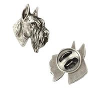 Art-Dog Unique Edition Silber Hund Anstecknadel mit Eleganten Schatulle - Versilbert Handmade - Broschen Frauen - Silber Brosche Schmuck - Schnauzer II - 2,2x2x3cm