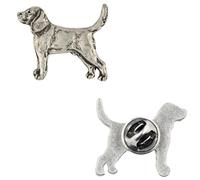 Art-Dog Unique Edition Silber Hund Anstecknadel mit Eleganten Schatulle - Versilbert Handmade - Broschen Frauen - Silber Brosche Schmuck - Beagle - 2,4x2,9x6cm