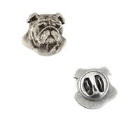 Art-Dog Unique Edition Silber Hund Anstecknadel mit Eleganten Schatulle - Versilbert Handmade - Broschen Frauen - Silber Brosche Schmuck - Englische Bulldogge II - 1,8x1,8x3cm