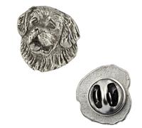 Art-Dog Unique Edition Silber Hund Anstecknadel mit Eleganten Schatulle - Versilbert Handmade - Broschen Frauen - Silber Brosche Schmuck - Bernhardiner - 1,9x1,8x3cm