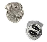 Art-Dog Unique Edition Silber Hund Anstecknadel mit Eleganten Schatulle - Versilbert Handmade - Broschen Frauen - Silber Brosche Schmuck - Labrador Retriever - 1,8x1,6x4,5cm