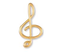 Art Of Music VIOLINSCHLÜSSEL MIT STEIN Anstecker (Höhe ca. 2,5cm)