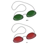 Art of Sun Solarium Schutzbrille UV Brille Solariumbrille mit Gummizug 1 X grün + 1 X rot - By Beauty & Legwear Store