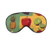 Art Style Fruit Eye Maske, Side Sleeping Mask Light Blindfold Sleeping Mask Nose Pad and Elastic Band for Children Women and Men