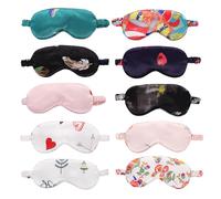 Artibetter 10 Stück Schlafmaske aus Künstlicher Seide Dünne und Bequeme Augenmaske zum Lichtblockieren Elegant und Geeignet für Reisen und Erholsamen Schlaf Zufällige Farbe