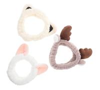 Artibetter 3 Stück pack Katzenohren Haarbänder aus Stoff für Mädchen Weiche Beauty Stirnbänder zum Gesichtwaschen und Spa Verhindert Nässe und Schont das Haar