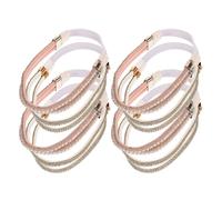 Artibetter 4 Paar Abnehmbare Rutschfeste Schuhriemen mit Strasssteinen für High Heels und Sandalen Elastisches Pu Material Elegantes Design für Büro und Hochzeit