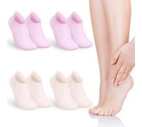 ARTIBETTER 4 Paar Silikon Feuchtigkeitssocken für Damen Elastische Fußpflegesocken für Trockene Haut Hautfreundlich Weich Spa Schlafsocken