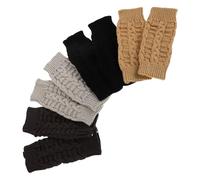 Artibetter 4 Paar Wollhandschuhe Damen Fingerlose Halbhandschuhe Strickfäustlinge für Kalte Tage mit Freier Fingerbewegung Beim Schreiben und Smartphone Bedienen