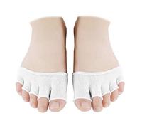 Artibetter 4 Paar Zehen-Topper-Socken High Heel Schuhliner Socken Halbsocken Nahtlose rutschfeste Zehensocken für Damen (Schwarz), weiß