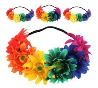Artibetter 4 Stück Damen Haarbänder aus Stoff mit Künstlichen Blumen Mehrfarbiges Braut Stirnband für Hochzeit Gartenfest und Party