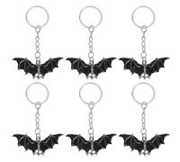 Artibetter 6 Stück Fledermaus mit Silberfarben aus Metall Schlüsselanhänger Leichter und Tragbarer Taschenanhänger für Halloween Party Deko und Geschenkset