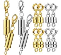 Artibetter 8 Stück Magnetische Armbandverschlüsse aus Kupfer mit Feder und Karabinerverschluss 6mm Magnetische Verschlüsse Installieren für Schmuckherstellung