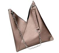 Artibetter Crossbody Umhängetasche Damen aus PU mit Breitem Gurt Kettentasche in Gold Geräumige Schultertasche für Büro und Freizeit