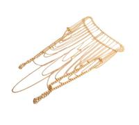 ARTIBETTER Damen Körperkette Mehrlagig Goldfarbener Körperschmuck Leichte Brustkette für Strandparty Nachtclub und Festival