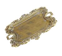 Artibetter Dekoratives Schmucktablett aus Legierung zur Schmuckpräsentation Vintage Metall Schmuckablage in Gold mit Praktischem Zugriff für Zuhause und Geschäft