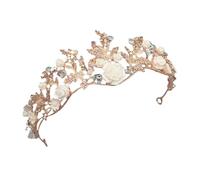 ARTIBETTER Goldene Strasskrone Stirnband für Brautfrisur Handgefertigter Haarschmuck mit Langlebigem Antiallergischem Material Geeignet für Hochzeit Abschlussball und Festveranstaltungen