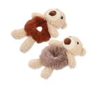 Artibetter Haaraccessoires Haarringe für Mädchen Haarbänder Bärenförmige aus Plüsch 2 Stück Elastische und Leichte für Weihnachten und Andere Aktivitäten