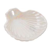 Artibetter Keramik Schmuckablage in Muschelform Weiß mit Delikatem Design Einfache Reinigung als Aufbewahrungsmöglichkeit für Schmuck Am Nachttisch oder Schminktisch