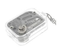 Artibetter Kreative Halskette mit Musikbox aus Acryl und Metall Quadratische Kleiner Spieluhr Einfache Handhabung Sicher für Feiertagssaison als Einzigartiges Geschenk