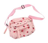 Artibetter Niedliche Handytasche Damen Erdbeer Umhängetasche Cord Stoff Mini Bag Umhängetasche für Sommerreisen und Alltag