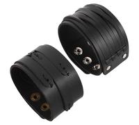 Artibetter Punk Lederarmband Herren 2 Stück Pack aus PU Leder mit Nieten Verstellbar Breites Vintage Armband Modisches Schmuckstück für Alltag und Clubbesuche