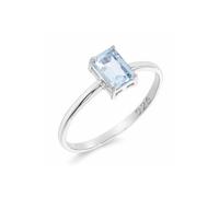 Artipol Ring europeische Produktion franz.Stil. Rhodiumsilber mit natürlich Aquamarin - Modell M66-AQ, Ringgröße 62
