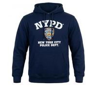 Artisan Owl New York Police Department Style Hooded Sweatshirt Souvenir Hoodie, NavyBlue, Marineblau, XX-Large