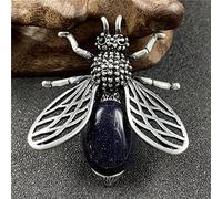 ARTQ Damen Edelsteine Ketten Kleine Bienenform Blauer Sandstein Natursteinhalskette Allgleiches Heilender Kristall Edelstein-Anhängerhalskette Valentinsgrußgeschenkschmucksachen Für Männer Und Frauen