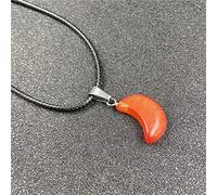 ARTQ Damen Edelsteine Ketten Mondform Roter Katzenauge-Stein Naturstein-Halskette Allgleiches Heilkristall-Edelstein-Anhänger-Halskette Valentinsgruß-Geschenkschmuck Für Männer Und Frauen