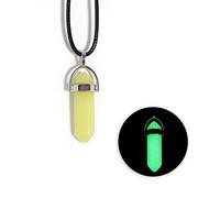 ARTQ Damen Edelsteine Ketten Spitze Gelbe Leuchtende Naturstein-Halskette Allgleiches Chakren Heilkristall Edelstein-Anhänger-Halskette Valentinsgruß-Geschenkschmuck Für Männer Und Frauen