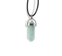 ARTQ Damen Edelsteine Ketten Spitze Grüne Fluorit-Naturstein-Halskette All-Match-Chakren Heilkristall Edelstein-Anhänger-Halskette Valentinsgeschenkschmuck Für Männer Und Frauen