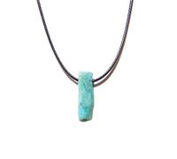 ARTQ Damen Edelsteine Ketten Unregelmäßiger Flacher Streifen Amazonit Naturstein Halskette Aussage Einfache Chakras Kristallanhänger Halskette Valentinstagsgeschenk Schmuck Für Männer Und Frauen