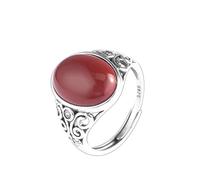 Steinring Roter Achat Naturstein Breite Ringöffnung Verstellbarer Ring Modischer Einfacher Stapelbarer Ring Frauen Jubiläen Geschenk Für Frau Freundin Mutter