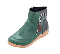 ARtray Diabetiker Schuhe Damen Winter Extra Weit Warm Samt GefüTtert Schneestiefel Weich Dicke Sohle Bequeme BarfußSchuhe Mit Seitlicher ReißVerschluss Retro Vielseitige Kurze Stiefeletten