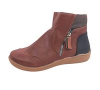 ARtray Diabetiker Schuhe Damen Winter Extra Weit Warm Samt GefüTtert Schneestiefel Weich Dicke Sohle Bequeme BarfußSchuhe Mit Seitlicher ReißVerschluss Retro Vielseitige Kurze Stiefeletten