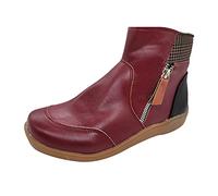 ARtray Diabetiker Schuhe Damen Winter Extra Weit Warm Samt GefüTtert Schneestiefel Weich Dicke Sohle Bequeme BarfußSchuhe Mit Seitlicher ReißVerschluss Retro Vielseitige Kurze Stiefeletten