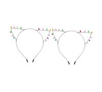 ARTSEWPLY 2 Stück Teiliges Katzenohren Haarband mit Metallglocken Niedliches Stirnband für Mädchen Auffällige Haarschmuck Dekoration Langlebig und Vielseitig für Cosplay und Festtagsanlässe