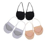 ARTSEWPLY 3 Paar Damen Unsichtbare Zehensocken Aus Atmungsaktivem Polyester Baumwoll Mix Mit Elastischem Sling Rücken Rutschfest Halbsocken Für High Heels Sandalen Und Flache Schuhe