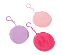 ARTSEWPLY 3 Stück Kleine Runde Plüsch Münzgeldbörsen Mit Reißverschluss Ohrhörer Etui Und Schlüsseltasche Für Damen Reisen