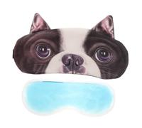 ARTSEWPLY Lustige Schlafmaske mit 3d Tiermotiv Hund Augenmaske aus Weichem Plüsch mit Eisbeutel Lichtundurchlässig und Passend für Büro und Zugreisen