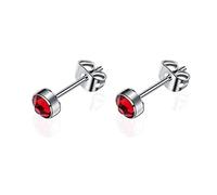 Artskin Damen Ohrstecker G23 Massives Titan Herren Mädchen Ohrringe Hypoallergen Nickelfrei 5mm Kristall Ohrringe Geburtstagsgeschenk