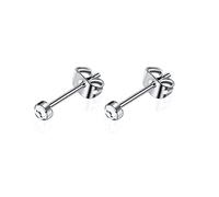 Artskin G23 Titan Damen Ohrstecker Herren Mädchen Ohrringe Hypoallergen Nickelfrei 3mm Kristallohrringe für empfindliche Ohren Ohrschmuck Geburtstagsgeschenk