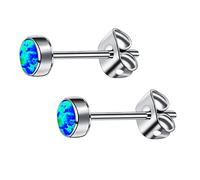 Artskin G23 Titan Opal Ohrstecker für Damen Mädchen Hypoallergen Herren Ohrring mit 5mm Balck Opal Geburtsstein Ohrringe für empfindliche Ohren Mode Damenschmuck