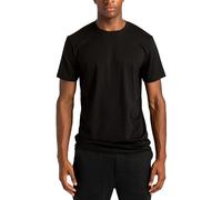 Aruki Herren Set-in T-Shirt mit kurzen Ärmeln und Rundhalsausschnitt, Basic Essentials Baumwoll Tee für Männer, sportliches Top mit entspannter Passform - Jet Black - Large