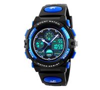 ARUNASC automatikuhr Elektronische Uhr mit Doppelbewegung, Sport-Digitaluhr, multifunktionale, leuchtende, wasserdichte Uhr, geeignet als Geschenk for Männer wasserdichte(Bleu)